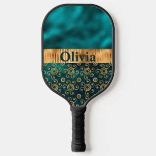 Palas De Pickleball Oro metálico Verde azulado personalizado