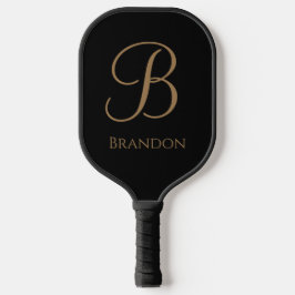 Palas De Pickleball Oro Negro Nombre Personalizado y Monograma