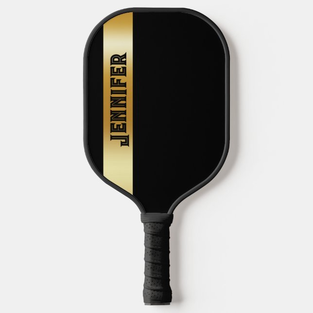 Palas De Pickleball Oro personalizado y negro personalizado (Anverso)