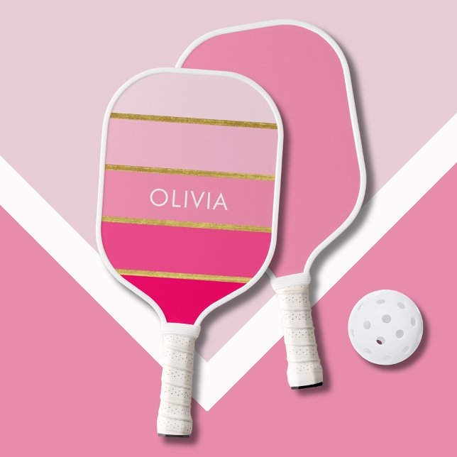 Palas De Pickleball Oro rosa Moden personalizado (Modern girls pink and gold personalized Pickleball Paddle)