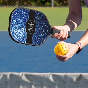 Palas De Pickleball Oscuro Azul profundo brillante purpurina chisme Mo