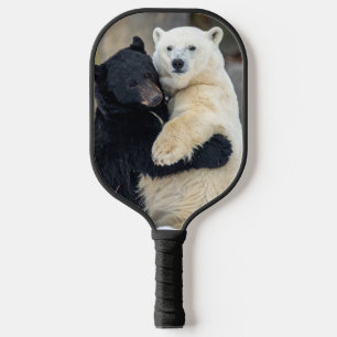 Palas De Pickleball Oso polar y oso negro abrazándose