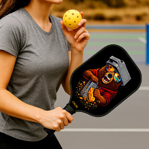 Palas De Pickleball Oso Retro Con Sombrero Rallador De Queso Y Gafas D