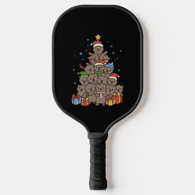 Palas De Pickleball Otter Christmas Tree Funny Navidades Gift (Anverso)