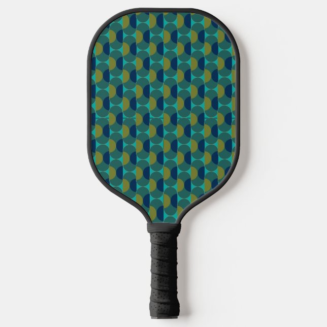 Palas De Pickleball Ovales y semicírculos retro turquesa (Anverso)
