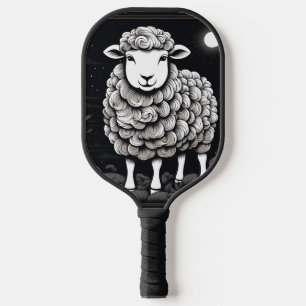 Palas De Pickleball Oveja Fluffy Negra Y Blanca