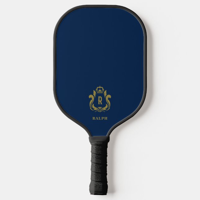 Palas De Pickleball Paddle azul oscuro Monogramado (Reverso )