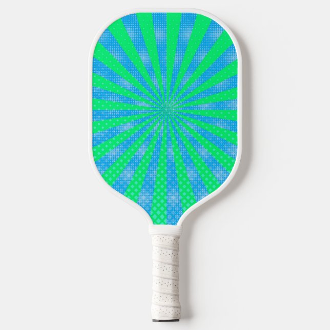 Palas De Pickleball Paddle Blue Green Burst Design Pickleball (Anverso)