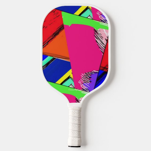 Palas De Pickleball Paddle colorido y abstracto de pickleball (Reverso )