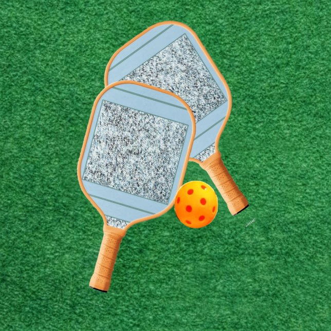 Palas De Pickleball Paddle de bolas de granito (An unusual, geometric pattern, stands out, in this Granite Inlaid Pickleball Paddle design!)