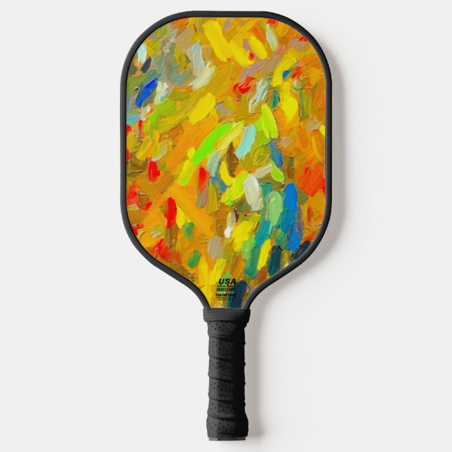 Palas De Pickleball Paddle de bolas de piquetes pintado con dedo amari (Anverso)