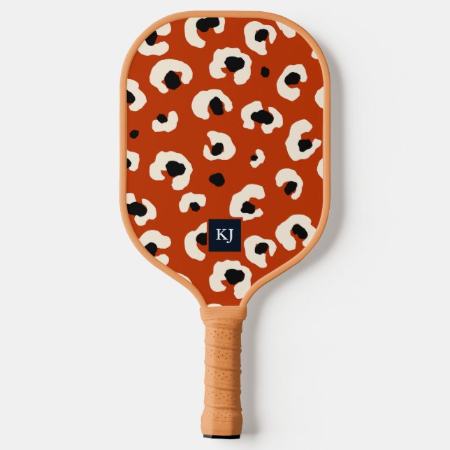 Palas De Pickleball Paddle de bolas monogramadas Leopardo en negrita (Reverso )