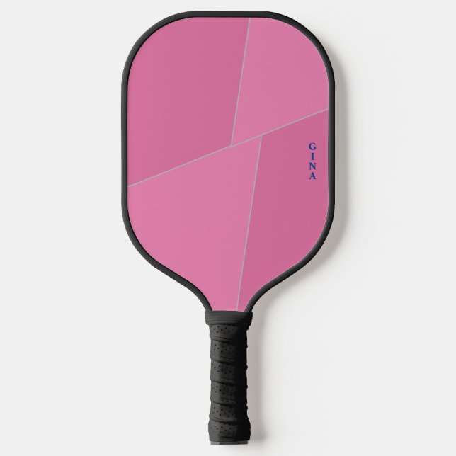 Palas De Pickleball Paddle de bolas rosadas con nombre (Anverso)