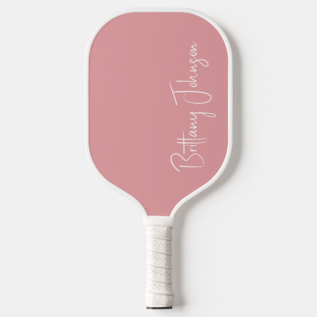 Palas De Pickleball Paddle de bolas rosadas monogramadas Rubor (Anverso)
