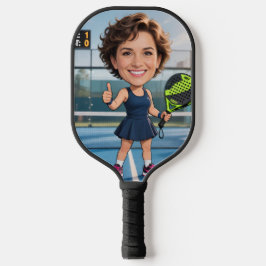 Palas De Pickleball Paddle de caricatura azul de cabeza personalizada 