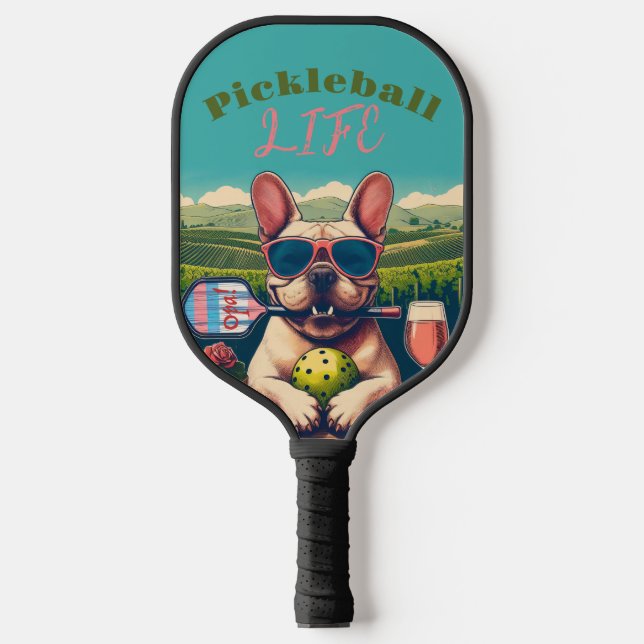Palas De Pickleball Paddle de la vida del futbolín - Bulldog francés y (Anverso)