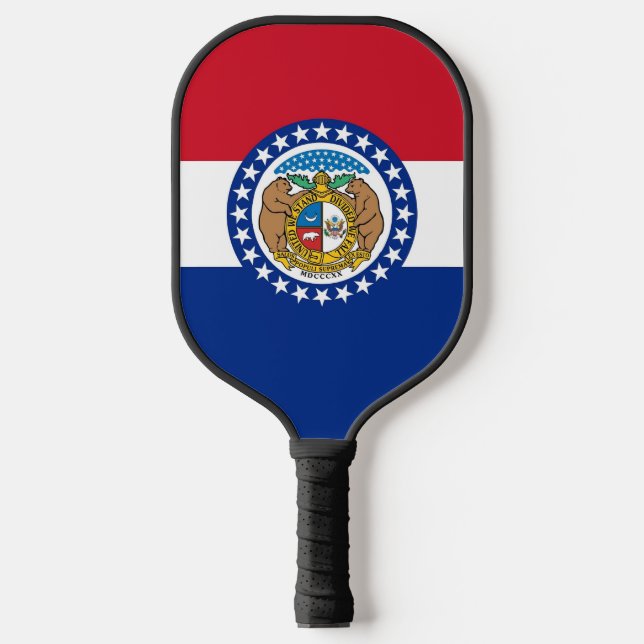 Palas De Pickleball Paddle de pellebol con bandera de Misuri, EEUU (Anverso)
