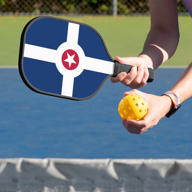 Palas De Pickleball Paddle de pelota con bandera de Indianápolis, Esta (in situ)