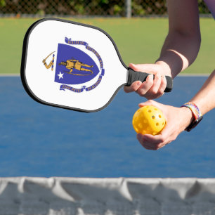 Palas De Pickleball Paddle de pelota con bandera de Massachusetts, Est