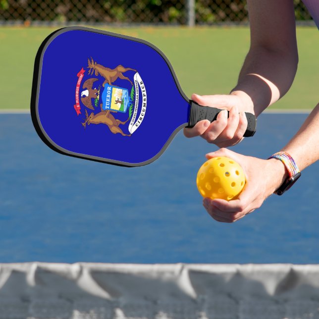 Palas De Pickleball Paddle de pelota con bandera de Michigan, Estados  (in situ)