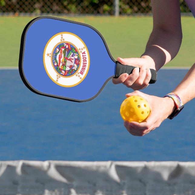 Palas De Pickleball Paddle de pelota con bandera de Minnesota, Estados (in situ)