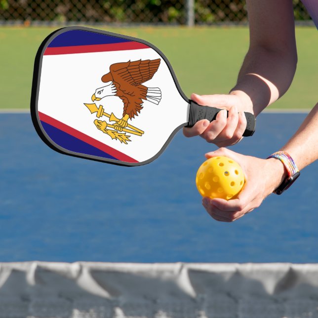 Palas De Pickleball Paddle de pelota con bandera de Samoa Americana, E (in situ)