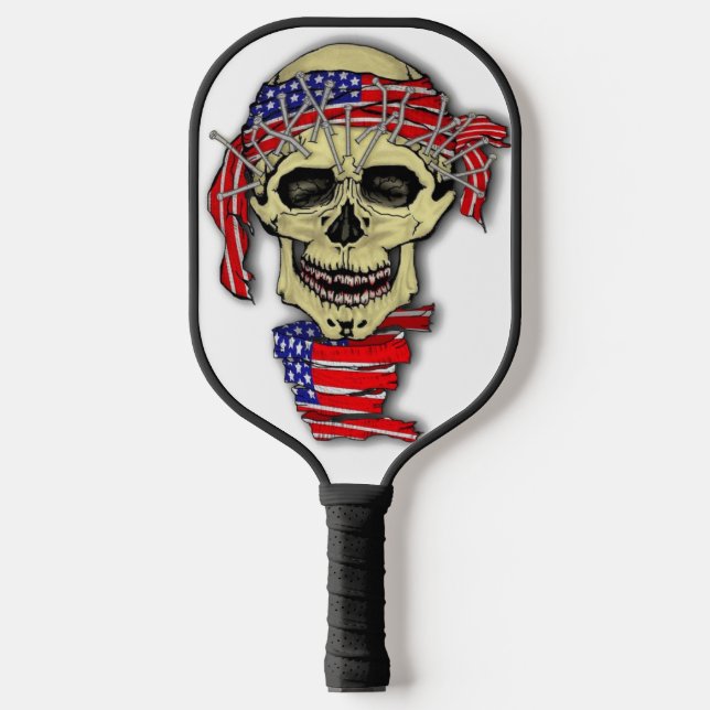 Palas De Pickleball Paddle de pelota de bolas de cráneo de bandera est (Anverso)