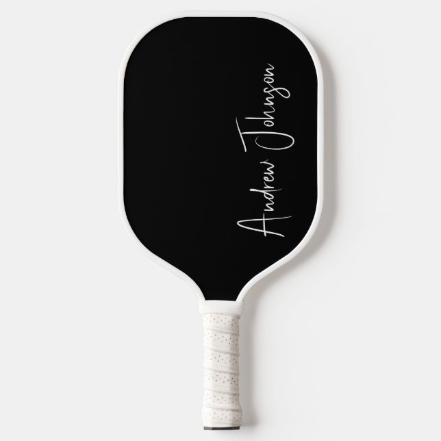 Palas De Pickleball Paddle monogramado negro de bolas (Anverso)