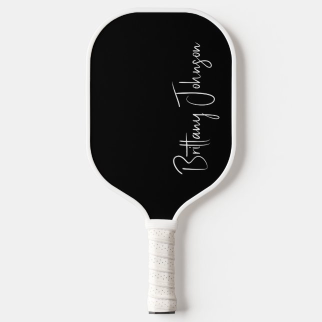 Palas De Pickleball Paddle monogramado negro de bolas (Anverso)
