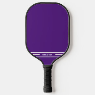 Palas De Pickleball Paddle morado y blanco con nombre