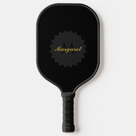 Palas De Pickleball Paddle negro de bolas con nombre e inicio