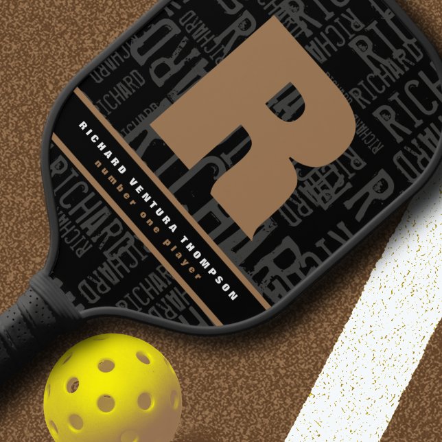 Palas De Pickleball Paddle negro de bolas con nombre personalizado (Subido por el creador)