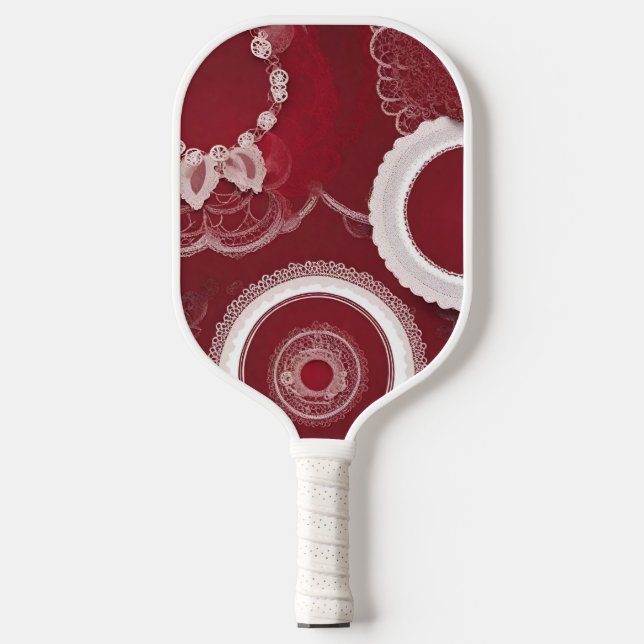 Palas De Pickleball Paddle oscuro rojo floral (Anverso)
