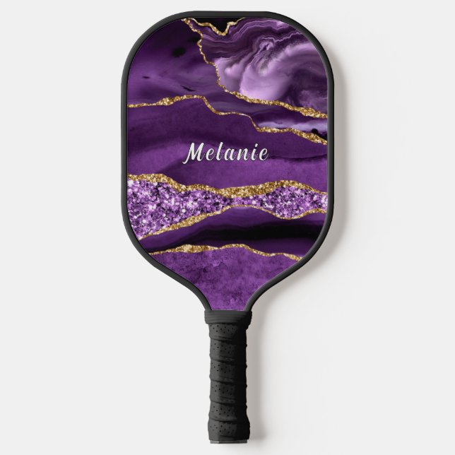 Palas De Pickleball Paddle Purple Gold Pickleball con nombre personali (Anverso)