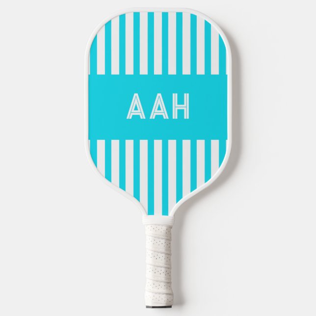 Palas De Pickleball Paddle turquesa de bolas a rayas (Anverso)