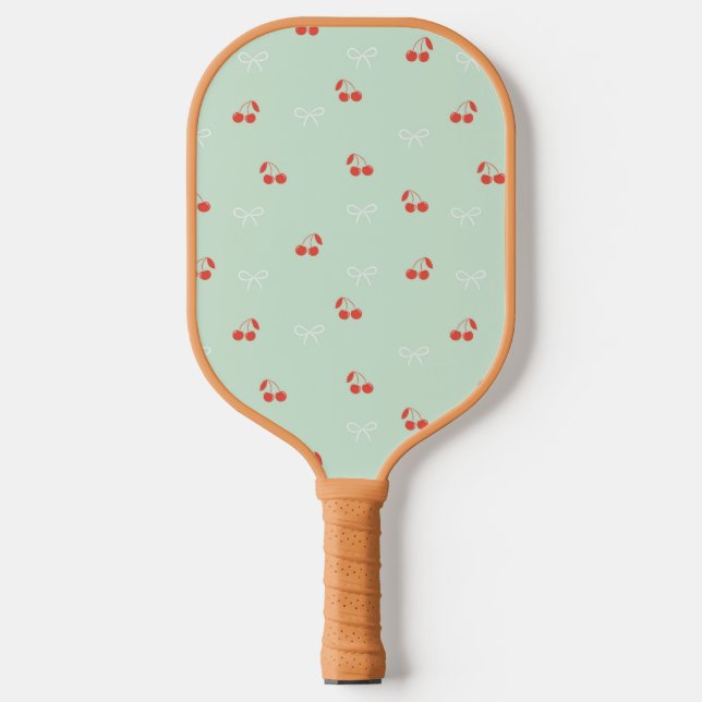 Palas De Pickleball Paddle verde claro de cerezo y baloncesto (Anverso)