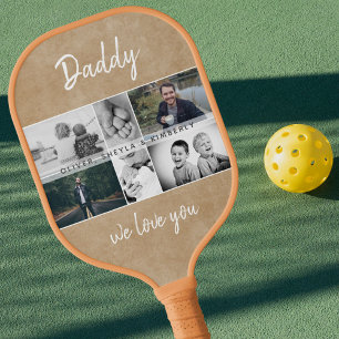 Palas De Pickleball Padre con hijos y Collage de fotos de papá de fami