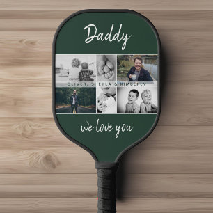 Palas De Pickleball Padre con hijos y Collage de fotos de papá de fami