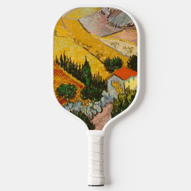 Palas De Pickleball Paisaje con House y PloughmaVincent van Gogh (Anverso)