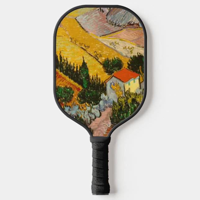 Palas De Pickleball Paisaje con House y PloughmaVincent van Gogh (Anverso)