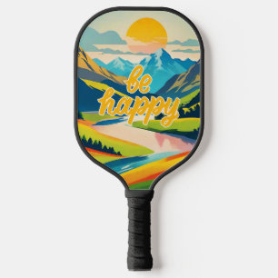 Palas De Pickleball Paisaje de montaña Retro