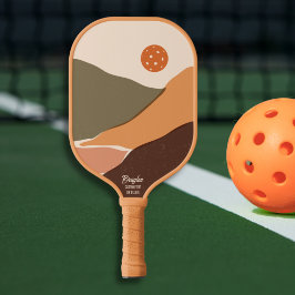 Palas De Pickleball Paisaje de montaña Retro Pickleball Sun Personaliz