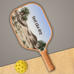 Palas De Pickleball Paisaje y texto del desierto de color marrón acuát