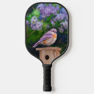 Palas De Pickleball Pájaro azul oriental en nieve - Fotografía origina