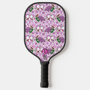 Palas De Pickleball Pájaros Pinzones Purpúreos y Corazones de Flor de