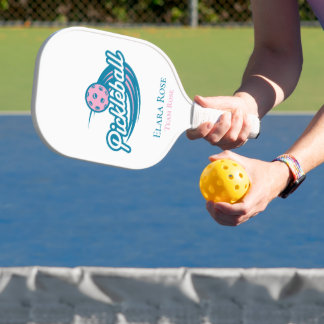 Palas De Pickleball Paleta de equipo de pickleball rosa teal personali