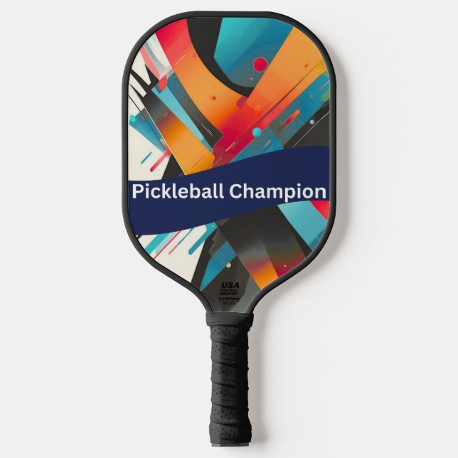 Palas De Pickleball Paleta de pickleball Campeón Abstracto Vibrante (Anverso)