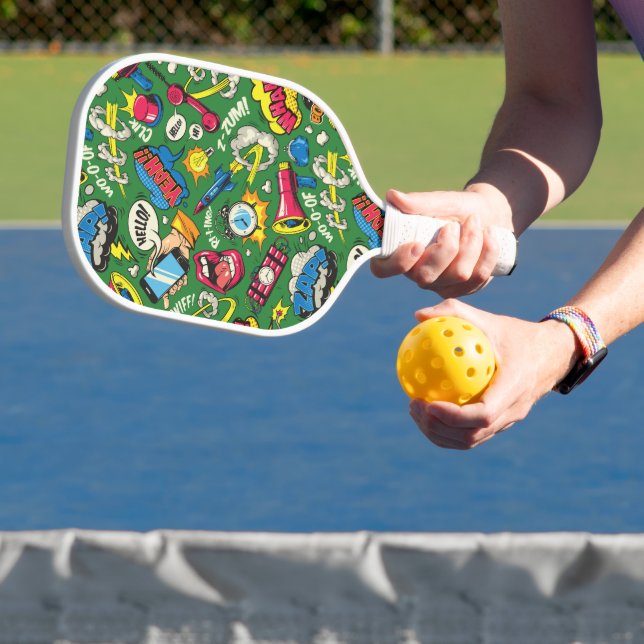 Palas De Pickleball Paleta de Pickleball Caos de Cómic Retro (in situ)