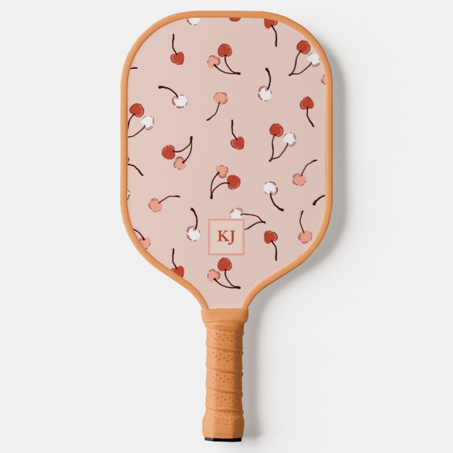 Palas De Pickleball Paleta de Pickleball con Monograma Cereza en la Pa (Reverso )