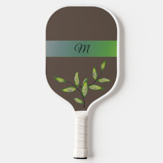Palas De Pickleball Paleta de Pickleball con Monograma de Hoja Verde